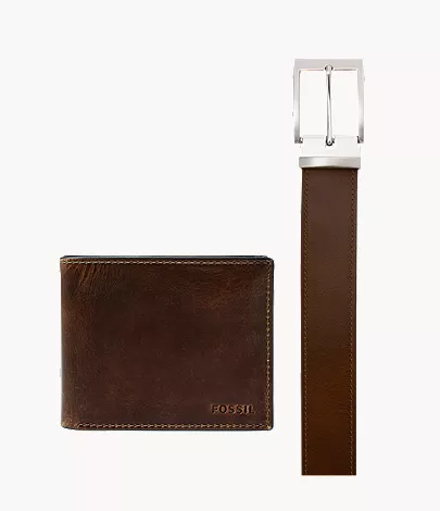 Derrick Bifold w/ Flip ID and Belt Gift Set