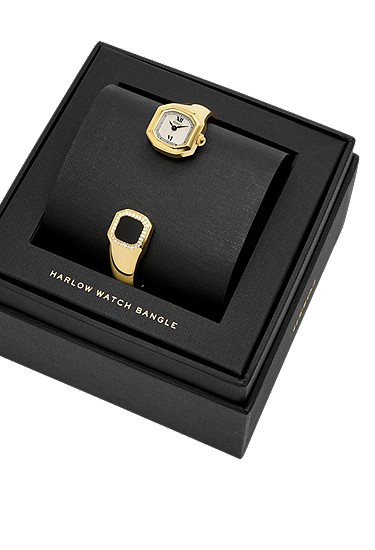 Harlow 16mm Two-Hand Gold-Tone Stainless Steel Watch Bangle - Image 9