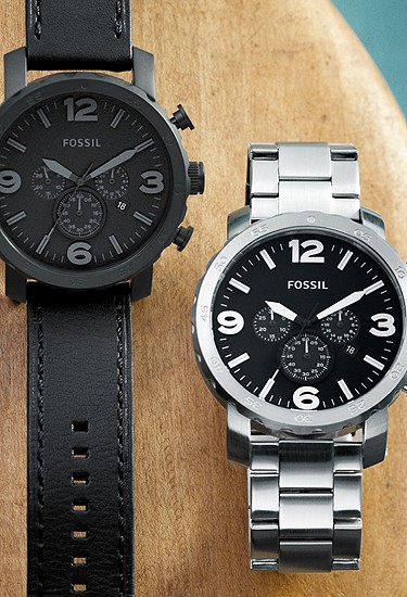 Nate 50mm Chronograph Black Leather Watch - Image 4