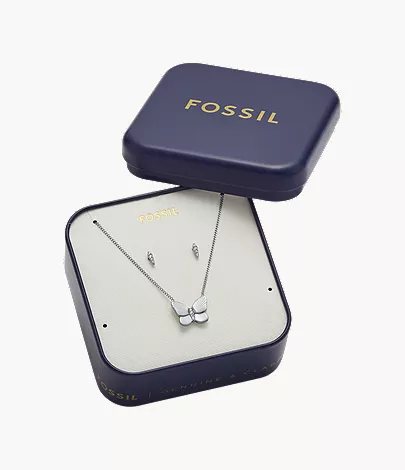 Sutton Stainless Steel Butterfly Necklace and Earrings Gift Set - Image 7