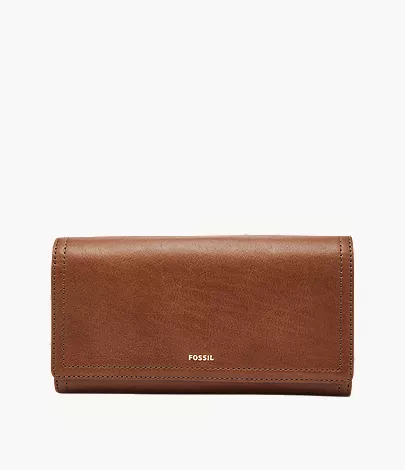 Logan Leather RFID Flap Clutch Wallet