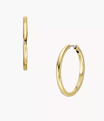 Ellis Essentials Gold-Tone Stainless Steel Hoop Earrings - Image 3