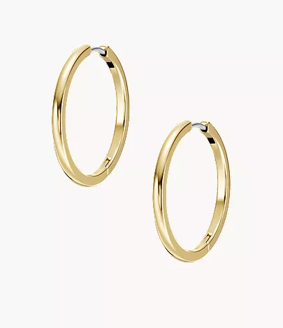 Ellis Essentials Gold-Tone Stainless Steel Hoop Earrings - Image 4