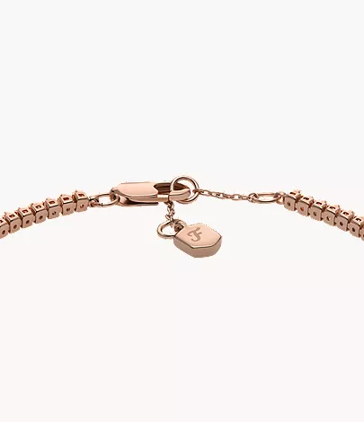 Ellis Pav?? Glitz Rose Gold-Tone Brass Tennis Chain Bracelet - Image 4