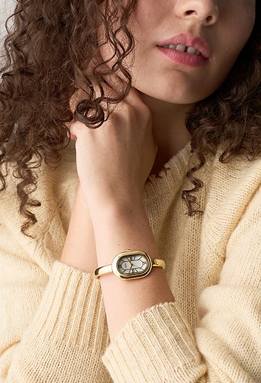 Sloan 25mm Three-Hand Gold-Tone Stainless Steel Watch Bangle - Image 2