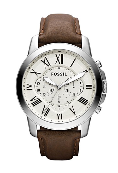 Grant 44mm Chronograph Brown Leather Watch