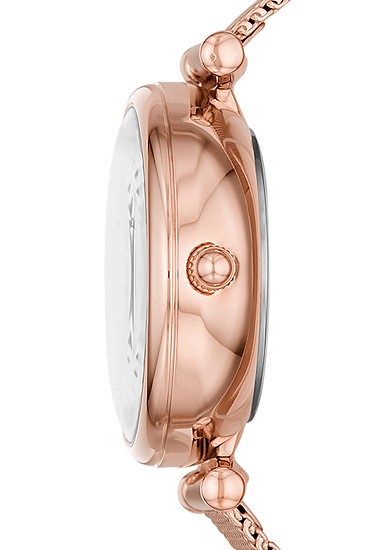 Carlie 28mm Automatic Rose Gold-Tone Stainless Steel Mesh Watch - Image 3