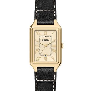 Raquel 23mm Three-Hand Date Black Leather Watch
