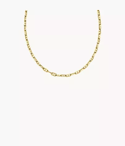 Heritage D-Link Gold-Tone Brass Anchor Chain Necklace - Image 3
