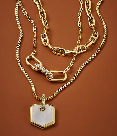 Heritage D-Link Gold-Tone Brass Anchor Chain Necklace - Image 5