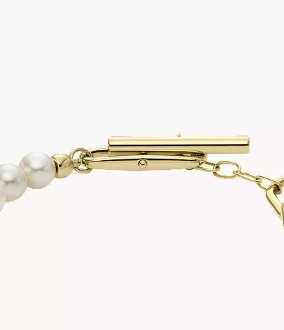 Heritage Pearl D-Link Gold-Tone Stainless Steel Chain Bracelet - Image 3