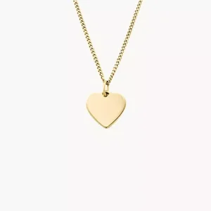 Ellis Heart Gold-Tone Stainless Steel Necklace