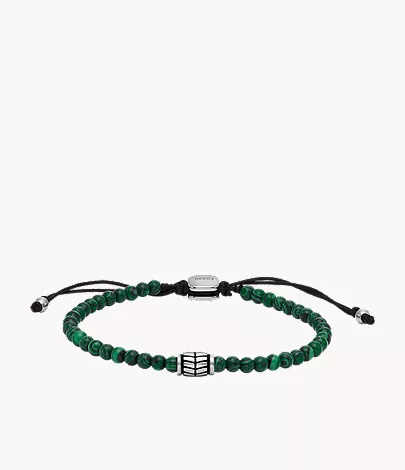 Everett Reconstituted Malachite Beaded Bracelet