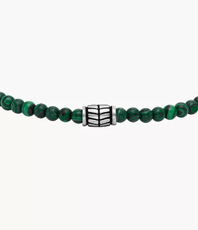 Everett Reconstituted Malachite Beaded Bracelet - Image 2