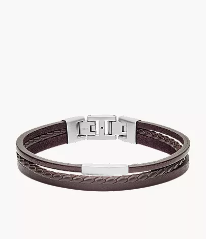 Brown Multi-Strand Leather Bracelet