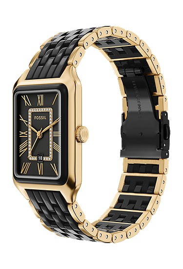 Raquel 26mm Three-Hand Date Gold-Tone Stainless Steel and Black Ceramic Watch - Image 7