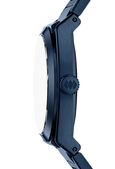 Everett 42mm Three-Hand Navy Stainless Steel Watch - Image 4