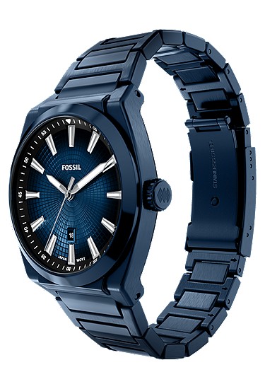 Everett 42mm Three-Hand Navy Stainless Steel Watch - Image 7