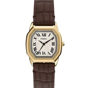 Harlow 27mm Three-Hand Brown Croco Leather Watch
