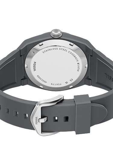 Everett 42mm Three-Hand Gray Silicone Watch - Image 6