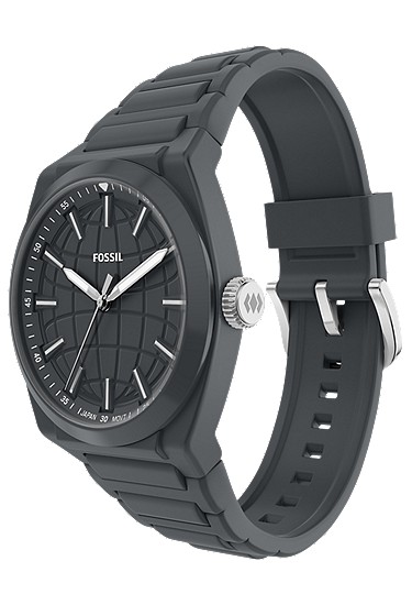 Everett 42mm Three-Hand Gray Silicone Watch - Image 7