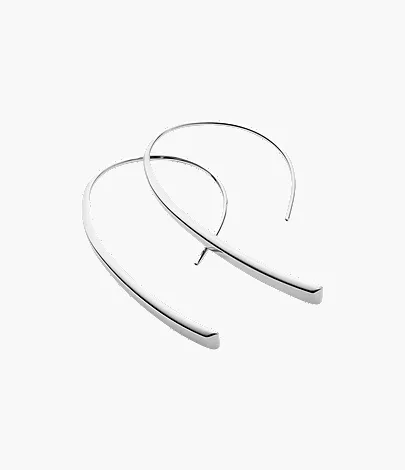 Ellis Iconic Stainless Steel Bevel Hoop Earrings - Image 2