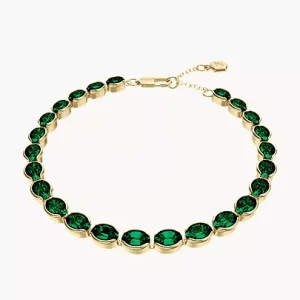 Ellis Pav?? Glitz Gold-Tone Brass Tennis Chain Bracelet