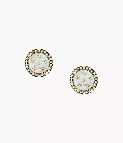 Merrit Northlight Collection Gold-Tone Stainless Steel Stud Earrings