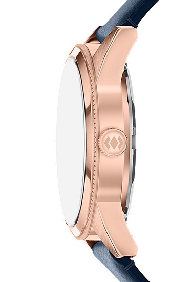 Pearson 42mm Multifunction Navy Leather Watch - Image 4