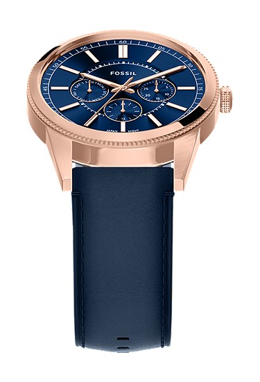 Pearson 42mm Multifunction Navy Leather Watch - Image 5