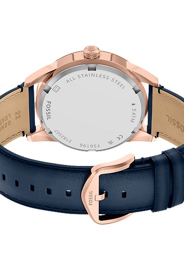 Pearson 42mm Multifunction Navy Leather Watch - Image 6