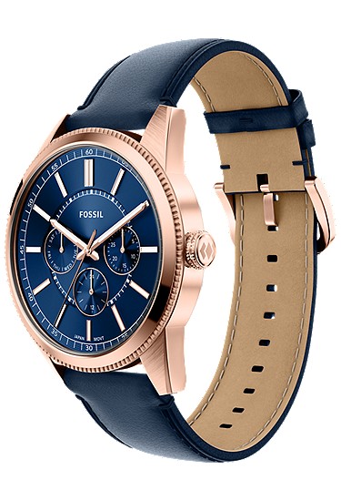 Pearson 42mm Multifunction Navy Leather Watch - Image 7