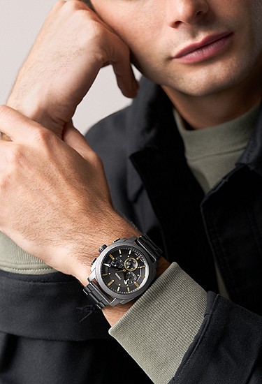 Machine 44mm Chronograph Smoke Stainless Steel Watch - Image 2