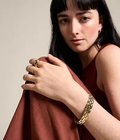 Arden Watch Links Gold-Tone Stainless Steel Chain Bracelet - Image 2