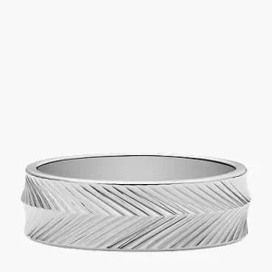Harlow Linear Texture Stainless Steel Band Ring