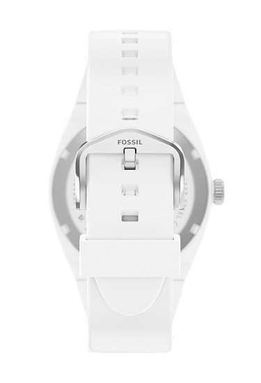 Everett 42mm Three-Hand White Silicone Watch - Image 3