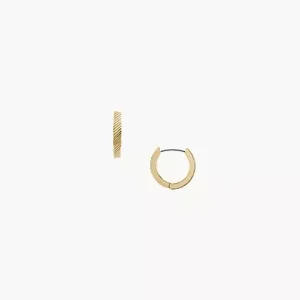 Harlow Linear Texture Gold-Tone Stainless Steel Hoop Earrings