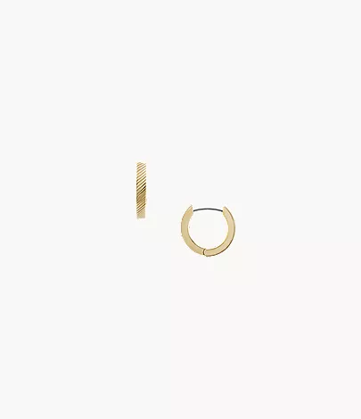 Harlow Linear Texture Gold-Tone Stainless Steel Hoop Earrings