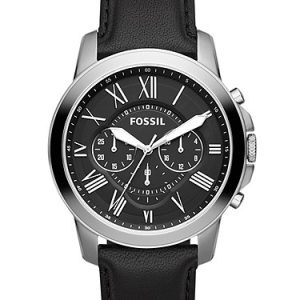 Grant 44mm Chronograph Black Leather Watch