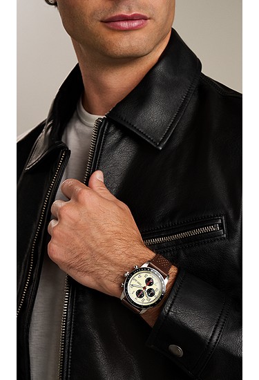 Sport Tourer 42mm Chronograph Brown Leather Watch - Image 2