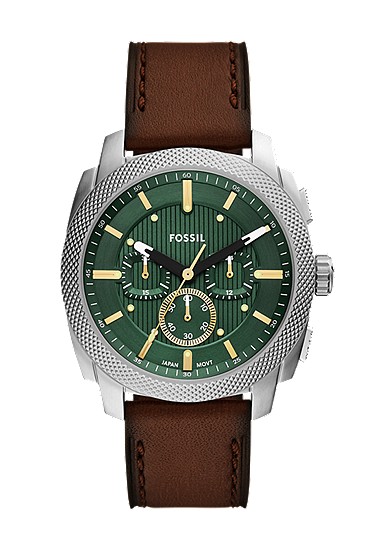 Machine 44mm Chronograph Brown Leather Watch