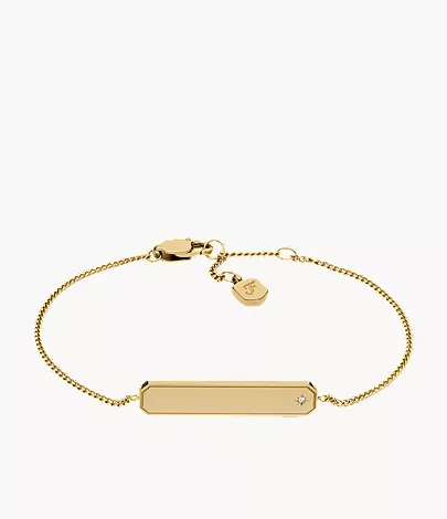 Sadie Gold-Tone Stainless Steel ID Bracelet
