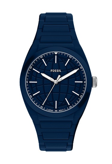 Everett 42mm Three-Hand Navy Silicone Watch