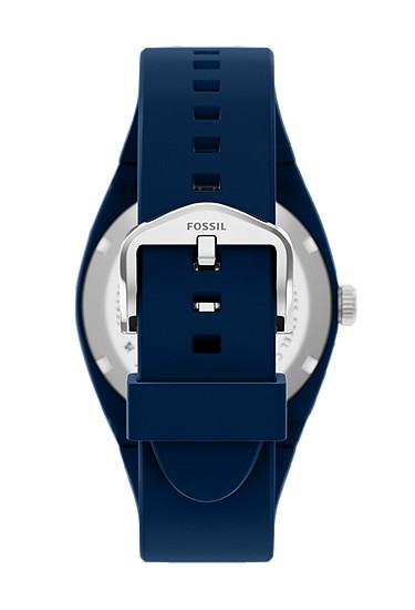 Everett 42mm Three-Hand Navy Silicone Watch - Image 3