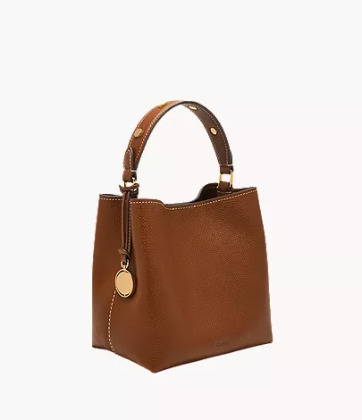 Jessie Leather Small Bucket Crossbody Bag - Image 4