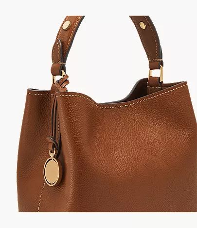 Jessie Leather Small Bucket Crossbody Bag - Image 5