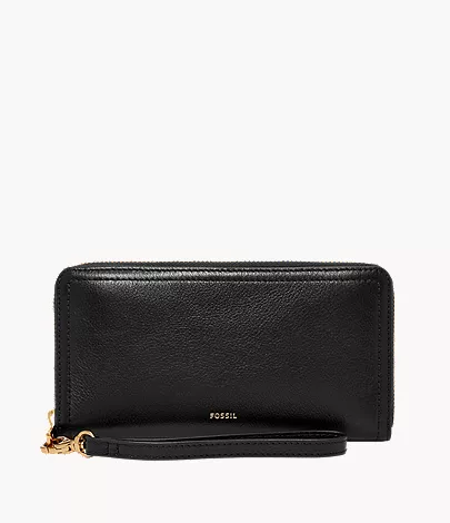 Logan Leather RFID Zip Around Clutch Wallet