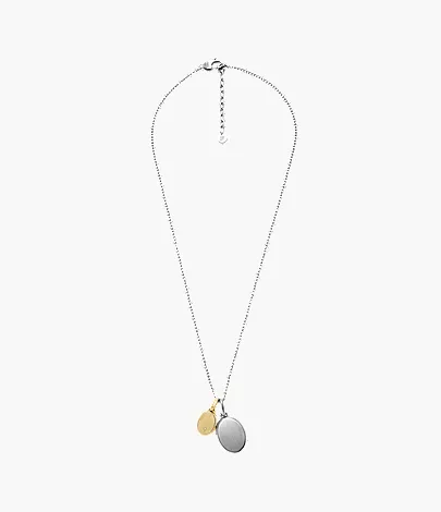 Ellis Two-Tone Stainless Steel Pendant Necklace - Image 4